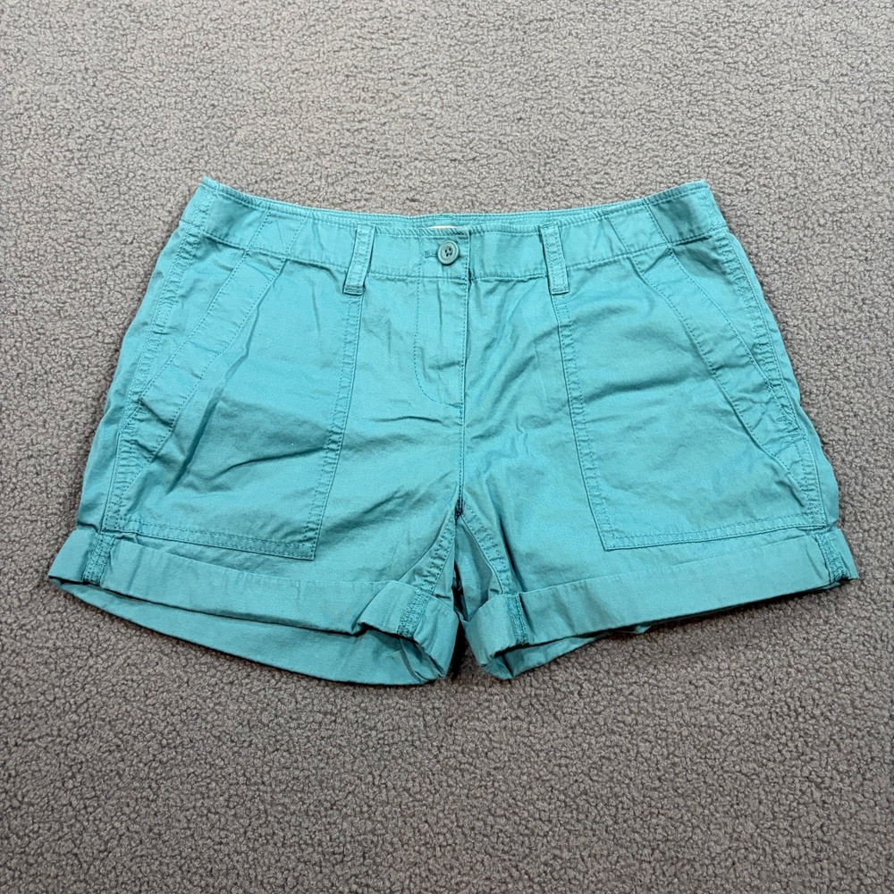 Loft Outlet Cargo Short Womens 0 Teal Blue Green Utility Cuffed 426-424804